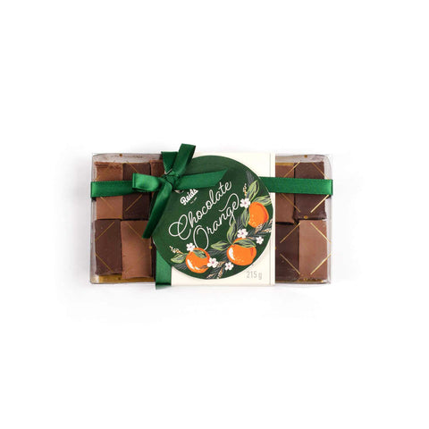 1/2 lb clear box of chocolate orange chocolates