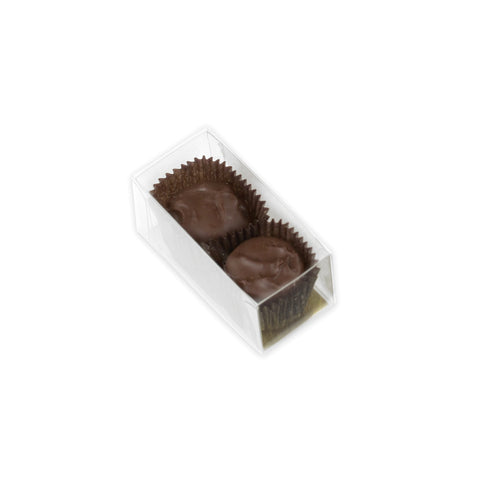 Two Chocolate Clear Box Truffle/ Rosebuds No Band