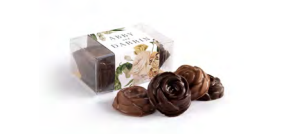 Two Chocolate Clear Box Custom Label Chocolate / Rosebuds