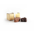 Product photo of two chocolate truffle box with ribbon