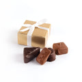 Product photo of square box that fits 4 chocolates with satin bow