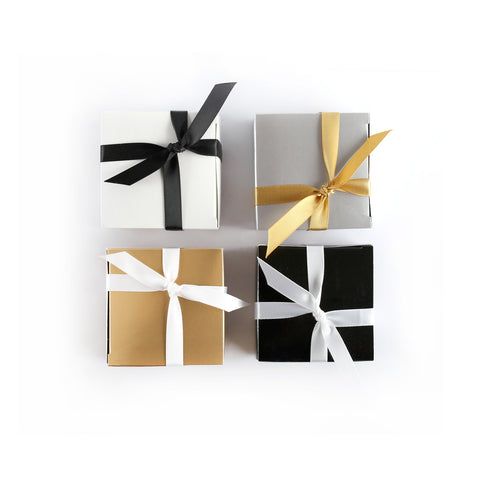 Product photo ribbon colour and box options.