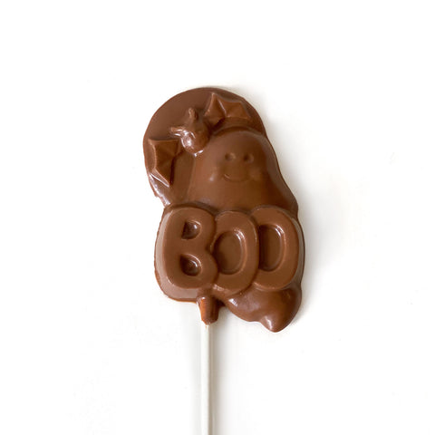 Boo sucker available in milk, dark and white.