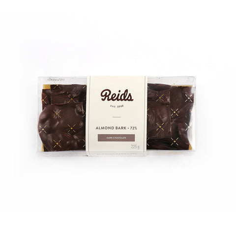 1/2 lb clear box of 72% dark chocolate almond bark