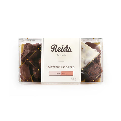 1/2 lb clear box of dietetic assorted chocolates.