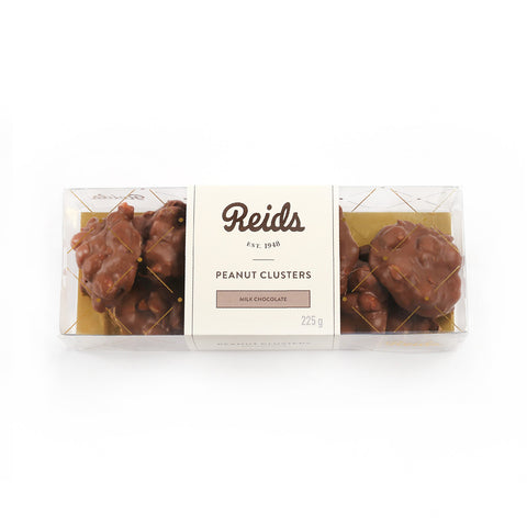 1/2 lb clear box of milk chocolate peanut clusters