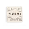 1/2 lb thank you box image. Cream box with brown thank you, and decorative lines