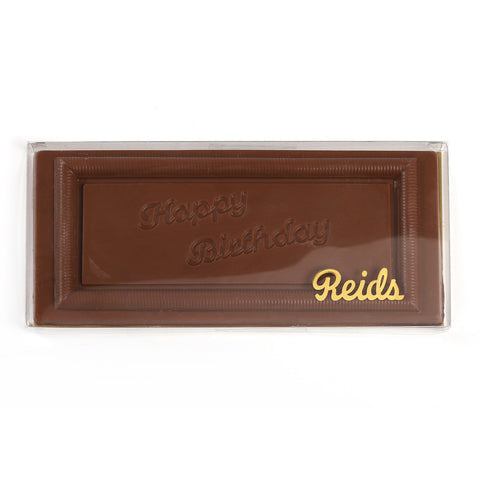 Product photo of milk chocolate large Happy Birthday bar