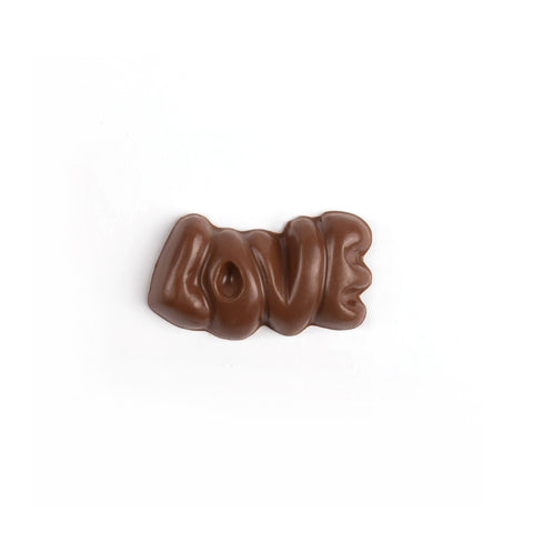 Image of chocolate LOVE in bubble letters