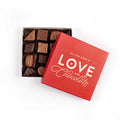 1/2 lb of our classic assorted chocolates in a red and white designed box with the text All You Need is Love and Chocolate on it