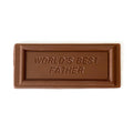 A milk chocolate "World's Best Father" card.