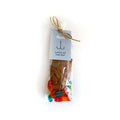 170 g of chocolate fish and gummi worms.