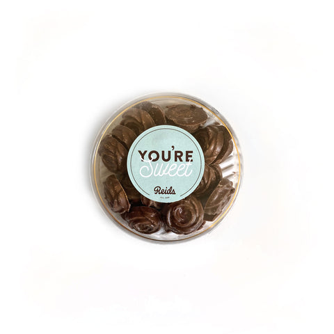 115 g of milk chocolate rosebuds, with a You're Sweet sticker