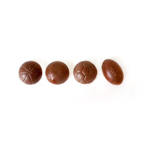 Milk chocolate sports balls for your sporty dad.