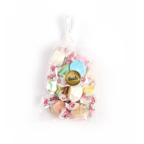 Clear bag of salt water taffy