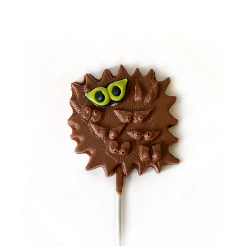 A milk chocolate scary eyes sucker.